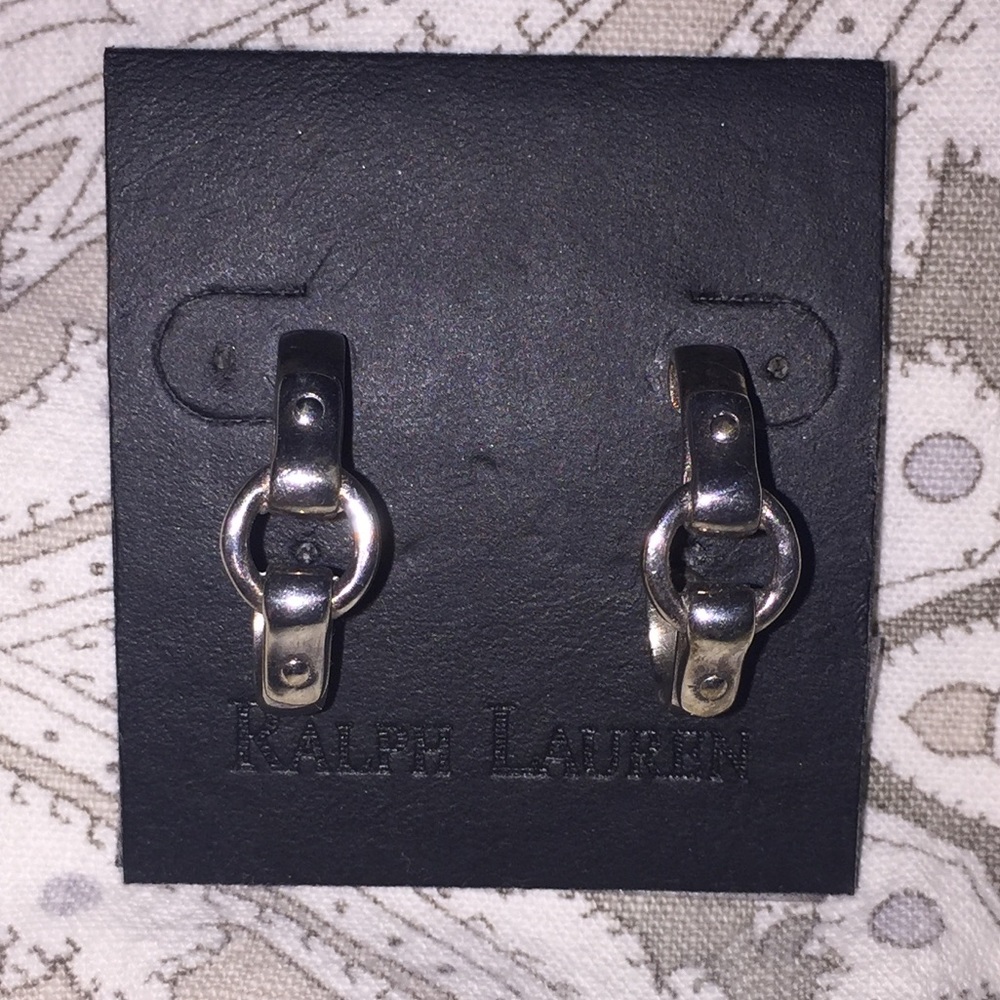 Rare Vintage Ralph Lauren Equestrian Hoop Earrings
